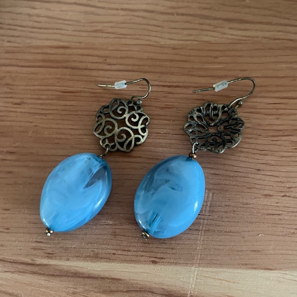 Dana Buchman Blue Wave Beaded Dangle Earrings - Picture 8 of 8